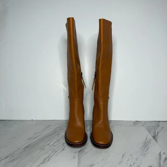Sam Edelman Elsy Brown Leather Heeled Tall Boot 6 1/2 M - Picture 2 of 15